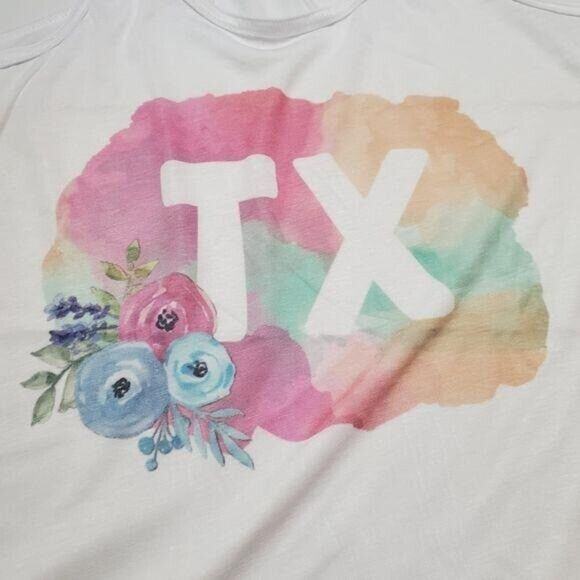Bella White Razor Back with‎ TX FOR Texas soft tee - Picture 3 of 5